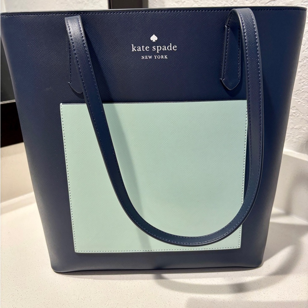 Kate Spade Navy and Mint Tote Bag
